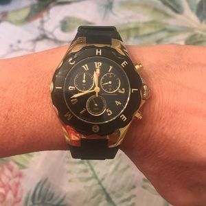 MICHELE Watch with black jelly band.